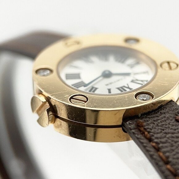 Cartier Love Watch Quartz 23mm Silver 18k Rose Gold Factory Diamonds Watch Only - Picture 5 of 8